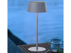 Brilliant Akku-Tischleuchte Picco mit Solar 30 cm Grau