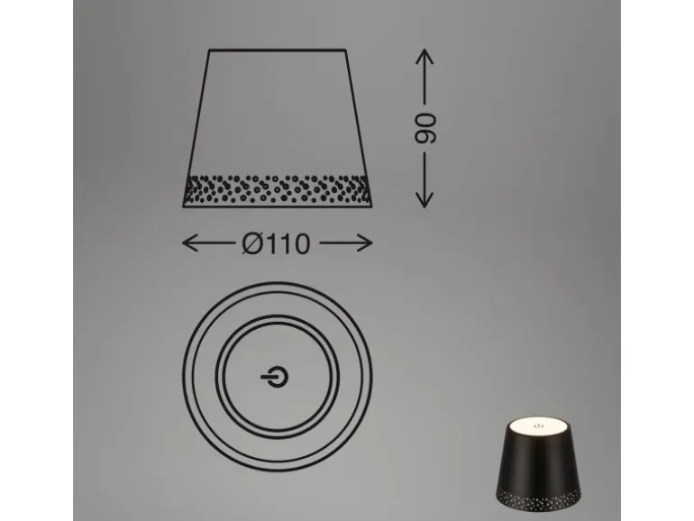 Brilo Akku-Flaschenlicht Flaska Schwarz 2,6W
