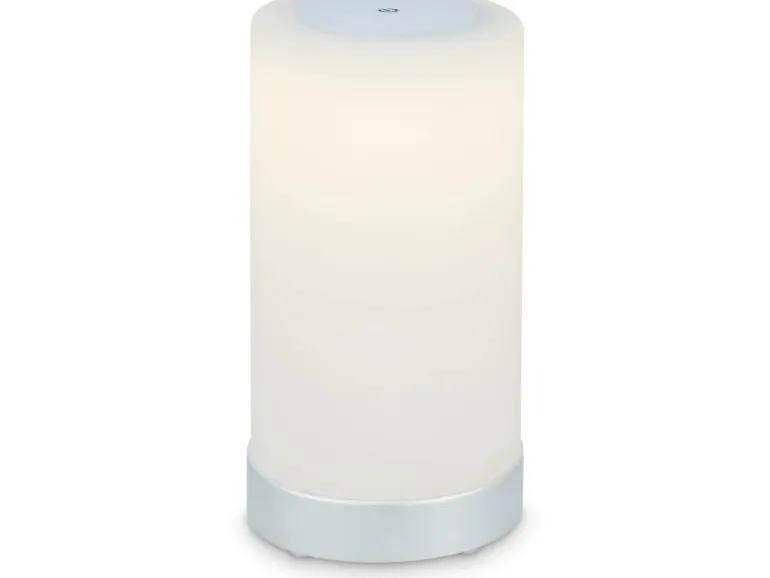 Brilo Akku-Tischleuchte Lama Chrom-Matt 3W