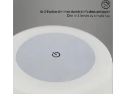 Brilo Akku-Tischleuchte Lama Chrom-Matt 3W