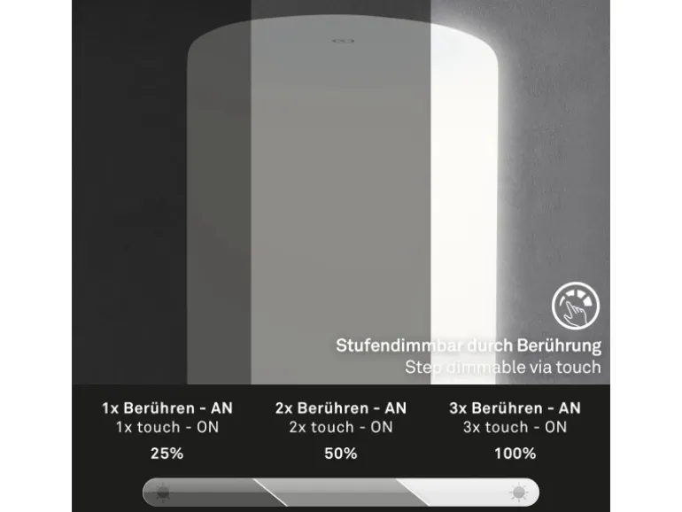 Brilo Akku-Tischleuchte Lama Chrom-Matt 3W