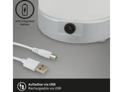 Brilo Akku-Tischleuchte Lama Chrom-Matt 3W