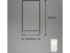 Brilo Akku-Tischleuchte Lama Chrom-Matt 3W