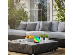 Brilo Akku-Tischleuchte Smal Schwarz 1,5W mit RGB