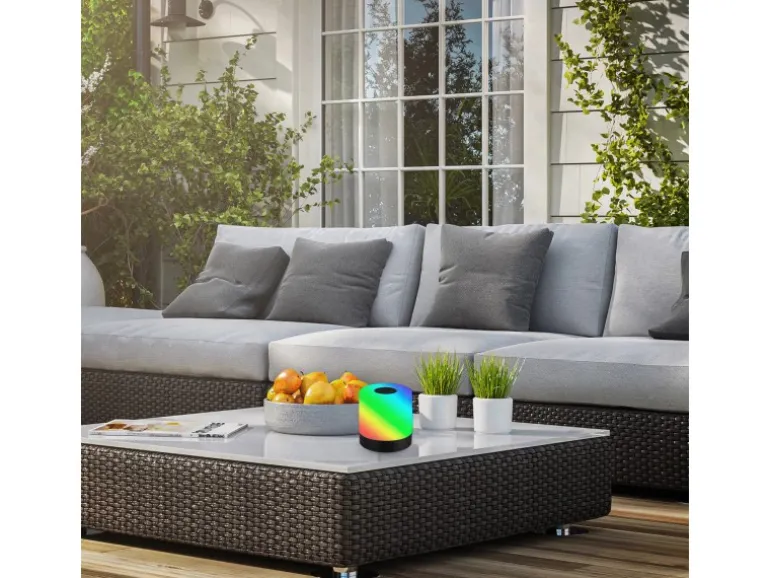 Brilo Akku-Tischleuchte Smal Schwarz 1,5W mit RGB