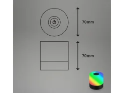 Brilo Akku-Tischleuchte Smal Schwarz 1,5W mit RGB