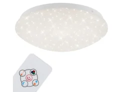 Brilo LED Deckenleuchte Moon RGB+W Dimmbar Fernbedienung 26 cm Weiß
