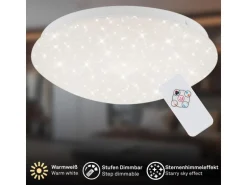 Brilo LED Deckenleuchte Moon RGB+W Dimmbar Fernbedienung 26 cm Weiß