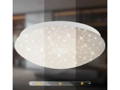 Brilo LED Deckenleuchte Moon RGB+W Dimmbar Fernbedienung 26 cm Weiß