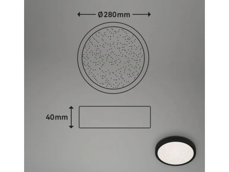 Brilo LED-Deckenleuchte Runa 18 W Schwarz