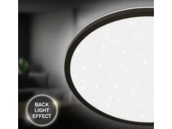 Brilo LED-Panel Slim Sternenhimmel Neutralweiß Schwarz 3,3 cm x Ø 37,5 cm