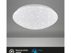 Briloner LED Bad-Deckenleuchte Brilo Bath Sternendekor 28 x 9,5 cm Weiß