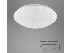 Briloner LED Bad-Deckenleuchte Brilo Bath Sternendekor 28 x 9,5 cm Weiß