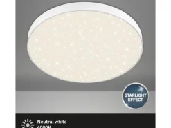 Briloner LED-Deckenleuchte Flame Star Ø 38,7 cm Weiß
