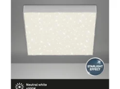 Briloner LED-Deckenleuchte Flame Star Ø 28,7 cm Silber