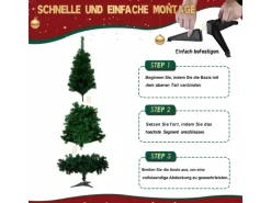 CCLIFE Künstlicher Weihnachtsbaum Nordmanntanne 180cm 600Astspitzen Tannenbaum Klein Spritzguss Grün