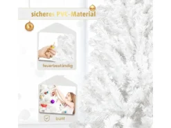 CCLIFE Künstlicher Weihnachtsbaum Nordmanntanne 180cm 600Astspitzen Tannenbaum Klein Spritzguss Weiß