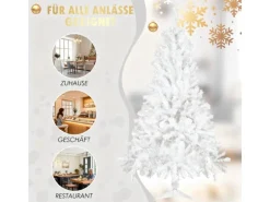 CCLIFE Künstlicher Weihnachtsbaum Nordmanntanne 180cm 600Astspitzen Tannenbaum Klein Spritzguss Weiß