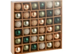 Christbaumkugel-Set Kunststoff Ø 2 cm 36-teilig Gold-Grün-Silber