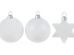 Christbaumkugel-Set Kunststoff Ø 6 cm 50-teilig Weiß