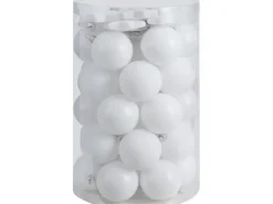 Christbaumkugel-Set Kunststoff Ø 6 cm 50-teilig Weiß