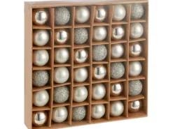 Christbaumkugel-Set Kunststoff Ø 2 cm 36-teilig Silber