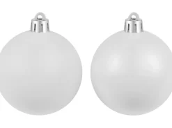 Christbaumkugel-Set Kunststoff Ø 6 cm 25-teilig Weiß