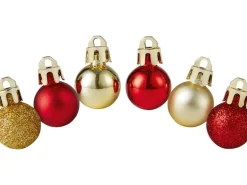Christbaumkugel-Set Kunststoff Ø 2 cm 36-teilig Rot-Gold