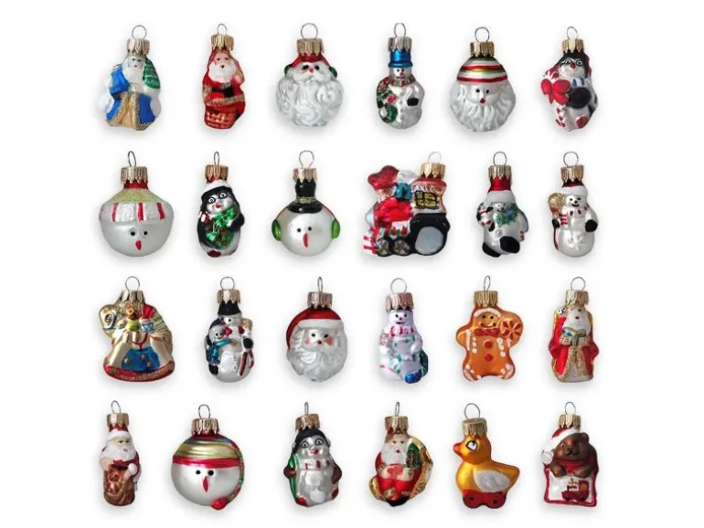 Christbaumschmuck Figurensortiment Glas 3cm 24Stück