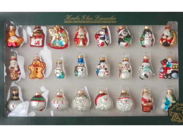 Christbaumschmuck Figurensortiment Glas 3cm 24Stück
