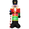 Costway Aufblasbarer Nussknacker-Soldat mit 3 Led-Leuchten 240CM