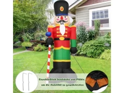 Costway Aufblasbarer Nussknacker-Soldat mit 3 Led-Leuchten 240CM