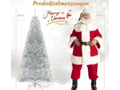 Costway Bleistift Weihnachtsbaum Lametta 180 cm