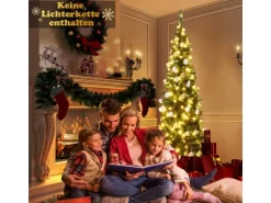 Costway Bleistift Weihnachtsbaum mit Led-Leuchten 225cm