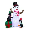 Costway 180CM Aufblasbarer Schneemann mit Pinguinen Weihnachten XL
