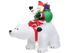 Costway 200cm Aufblasbarer Weihnachtsmann Eisbär