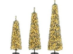 Costway 3er Set Bleistift Weihnachtsbaum Künstlich
