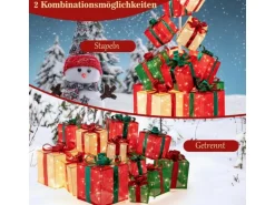 Costway Große Led Geschenkboxen 15 Gestapelte Dekoboxen 170 cm