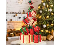 Costway Große Led Geschenkboxen 15 Gestapelte Dekoboxen 170 cm