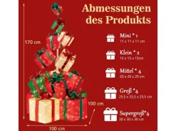 Costway Große Led Geschenkboxen 15 Gestapelte Dekoboxen 170 cm