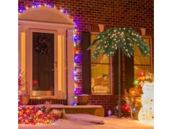 Costway Künstliche Palme Beleuchtet Led Baum mit 813 Spitzen 180 cm