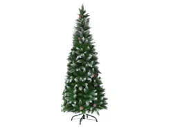 Costway Künstlicher Bleistift Weihnachtsbaum mit Kiefernzapfen 180cm