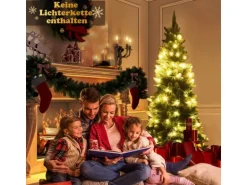 Costway Künstlicher Bleistift Weihnachtsbaum mit Kiefernzapfen 180cm