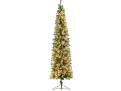 Costway Künstlicher Halber Weihnachtsbaum & 403 Zweigen 210cm