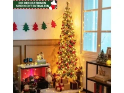 Costway Künstlicher Halber Weihnachtsbaum & 403 Zweigen 210cm
