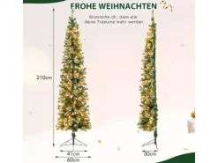 Costway Künstlicher Halber Weihnachtsbaum & 403 Zweigen 210cm