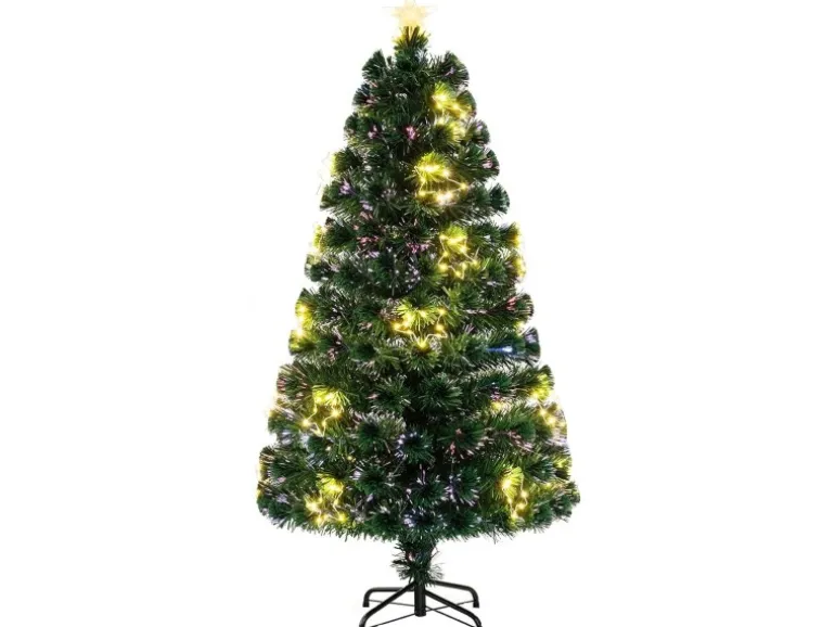 Costway Künstlicher Weihnachtsbaum Glasfaser &170 Zweigspitzen 150cm