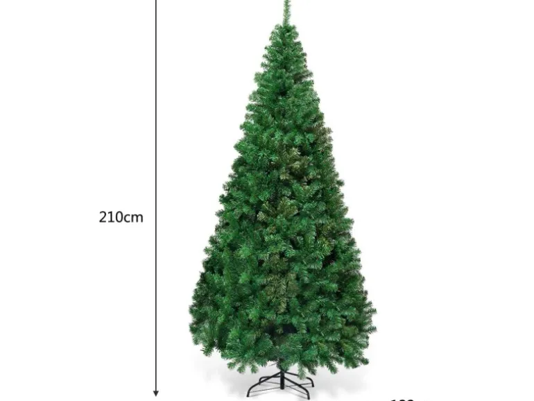 Costway Künstlicher Weihnachtsbaum 210cm 950 PVC Zweige & Klappsystem