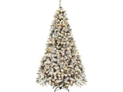 Costway Künstlicher Weihnachtsbaum mit Warmweißen Led-Leuchten 225cm