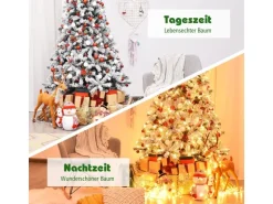 Costway Künstlicher Weihnachtsbaum mit Warmweißen Led-Leuchten 225cm